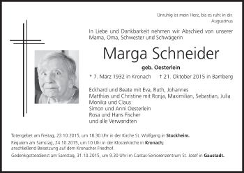 Anzeige von Marga Schneider von MGO