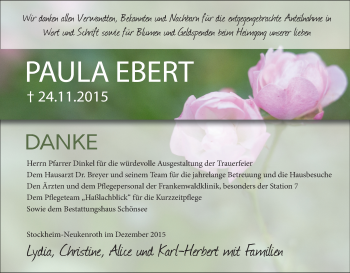 Anzeige von Paula Ebert von MGO