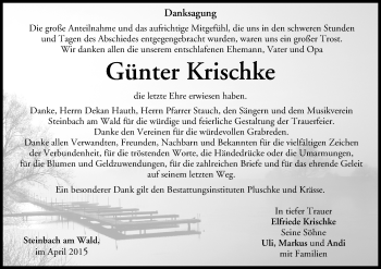 Anzeige von Günter Krischke von MGO