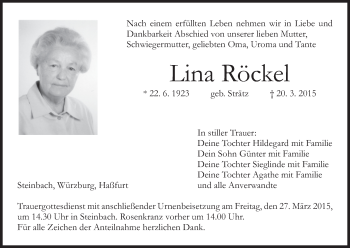 Anzeige von Lina Röckel von MGO