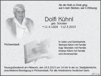 Anzeige von Dolfi Kühnl von MGO