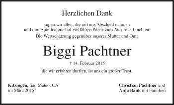 Anzeige von Biggi Pachtner von MGO