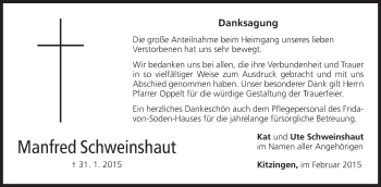 Anzeige von Manfred Schweinshaut von MGO