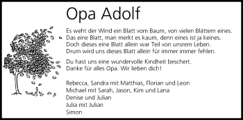 Anzeige von Adolf Kupfer von MGO