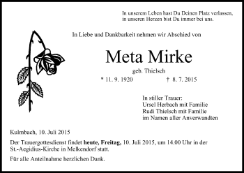 Anzeige von Meta Mirke von MGO