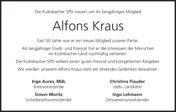 Anzeige von Alfons Kraus von MGO