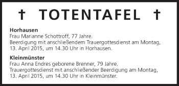 Anzeige von Totentafel  von MGO