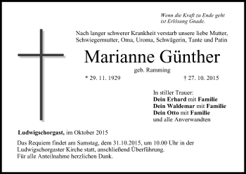 Anzeige von Marianne Günther von MGO
