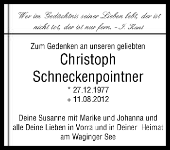 Anzeige von Christoph Schneckenpointner von MGO