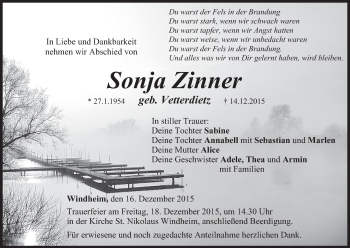 Anzeige von Sonja Zinner von MGO