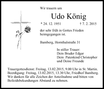 Anzeige von Udo König von MGO