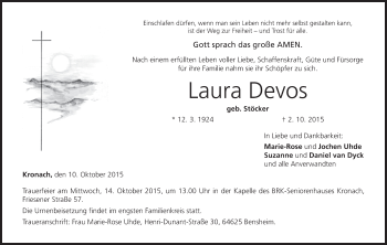 Anzeige von Laura Devos von MGO
