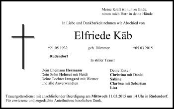 Anzeige von Elfriede Käb von MGO