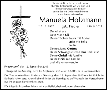 Anzeige von Manuela Holzmann von MGO