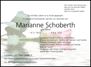 Anzeige von Marianne Schoberth von MGO