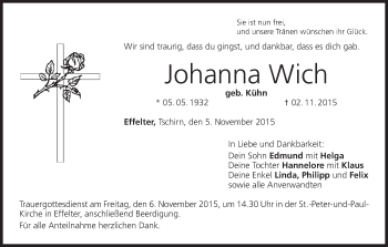 Anzeige von Johanna Wich von MGO