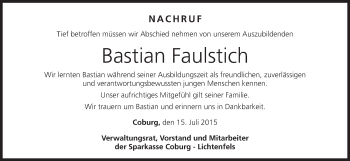 Anzeige von Bastian Faulstich von MGO