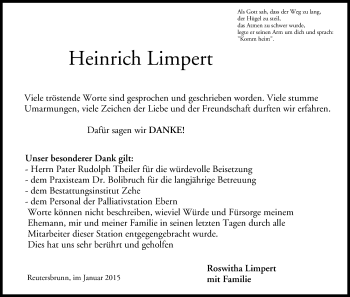 Anzeige von Heinrich Limpert von MGO
