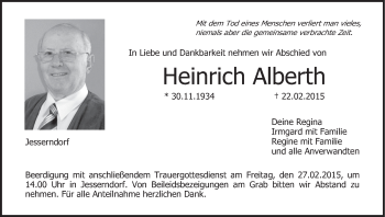 Anzeige von Heinrich Alberth von MGO