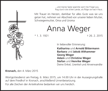 Anzeige von Anna Weger von MGO