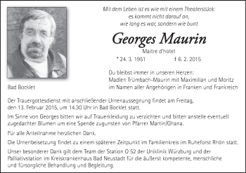 Anzeige von Georges Maurin von MGO