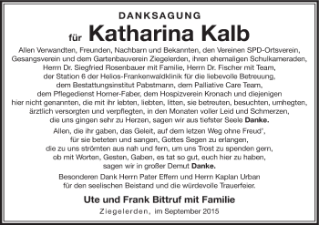 Anzeige von Katharina Kalb von MGO