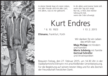 Anzeige von Kurt Endres von MGO