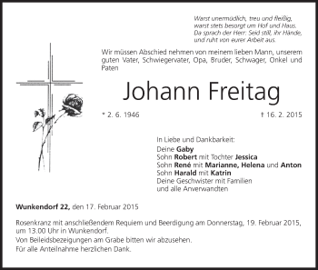 Anzeige von Johann Freitag von MGO