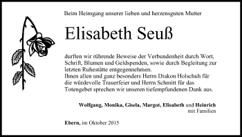 Anzeige von Elisabeth Seuß von MGO