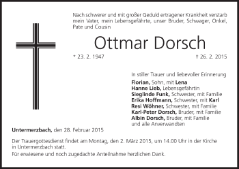 Anzeige von Ottmar Dorsch von MGO