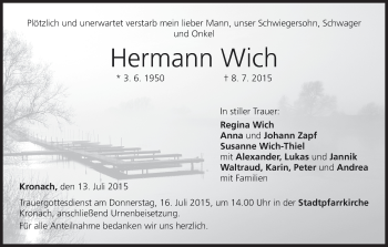 Anzeige von Hermann Wich von MGO