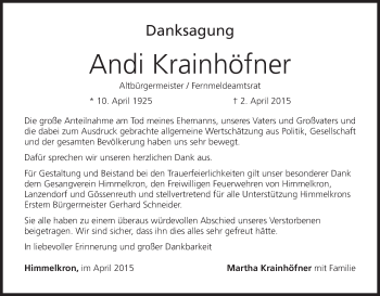 Anzeige von Andi Krainhöfner von MGO