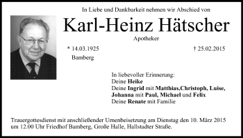 Anzeige von Karl-Heinz Hätscher von MGO