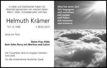 Anzeige von Helmuth Krämer von MGO