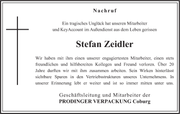Anzeige von Stefan Zeidler von MGO