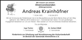 Anzeige von Andreas Krainhöfner von MGO