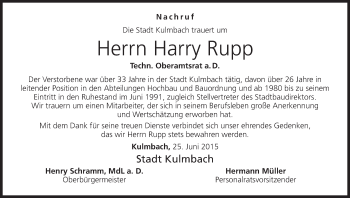 Anzeige von Harry Rupp von MGO