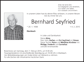 Anzeige von Bernhard Seyfried von MGO