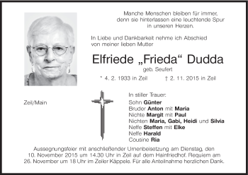 Anzeige von Elfriede  Dudda von MGO