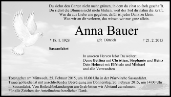 Anzeige von Anna Bauer von MGO