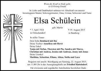 Anzeige von Elsa Schülein von MGO