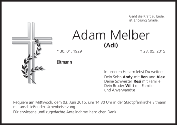 Anzeige von Adam Melber von MGO