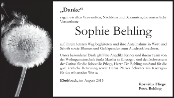 Anzeige von Sophie Behling von MGO