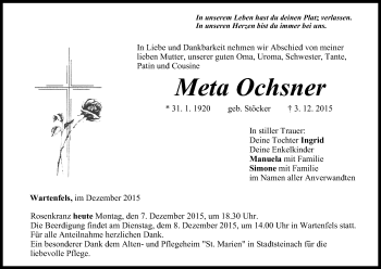 Anzeige von Meta Ochsner von MGO