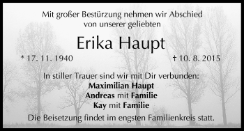 Anzeige von Erika Haupt von MGO