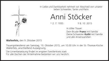 Anzeige von Anni Stöcker von MGO