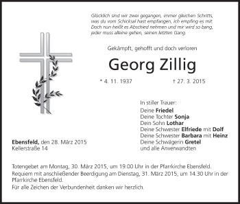 Anzeige von Georg Zillig von MGO