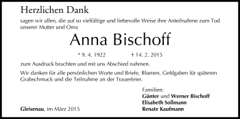 Anzeige von Anna Bischoff von MGO