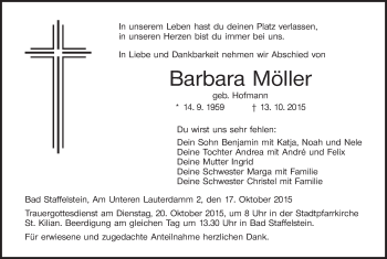 Anzeige von Barbara Möller von MGO