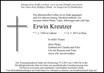 Anzeige von Erwin Kreutzer von MGO